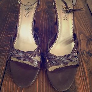 Franco Sarto brown leather heels